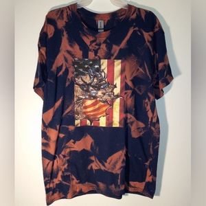 Large Deer America Flag Tie Dye Shirt